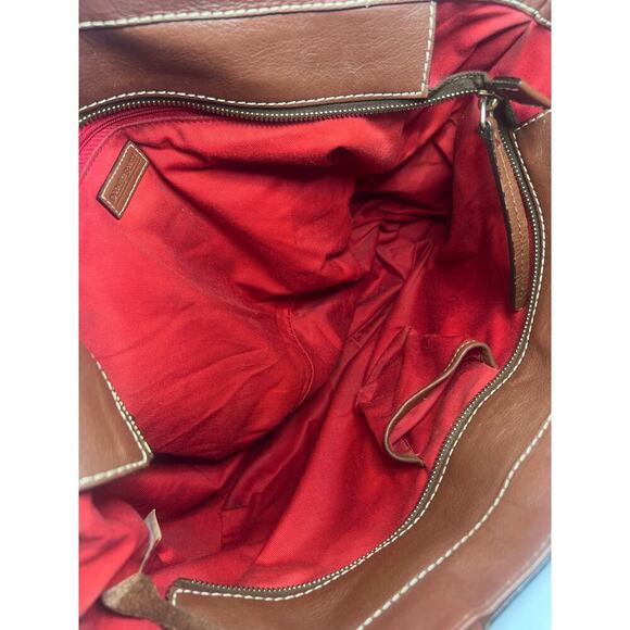 FINAL CLEARANCE! Dooney & Bourke AUTHENTIC VINTAGE Tan & Brown Handbag Purse - Picture 12 of 14
